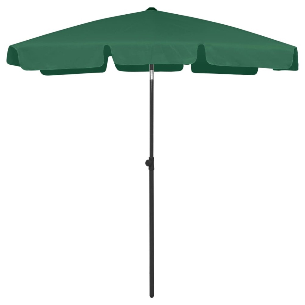 vidaXL Umbrelă de soare de plajă, verde, 180x120 cm