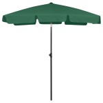 vidaXL Umbrelă de soare de plajă, verde, 180x120 cm