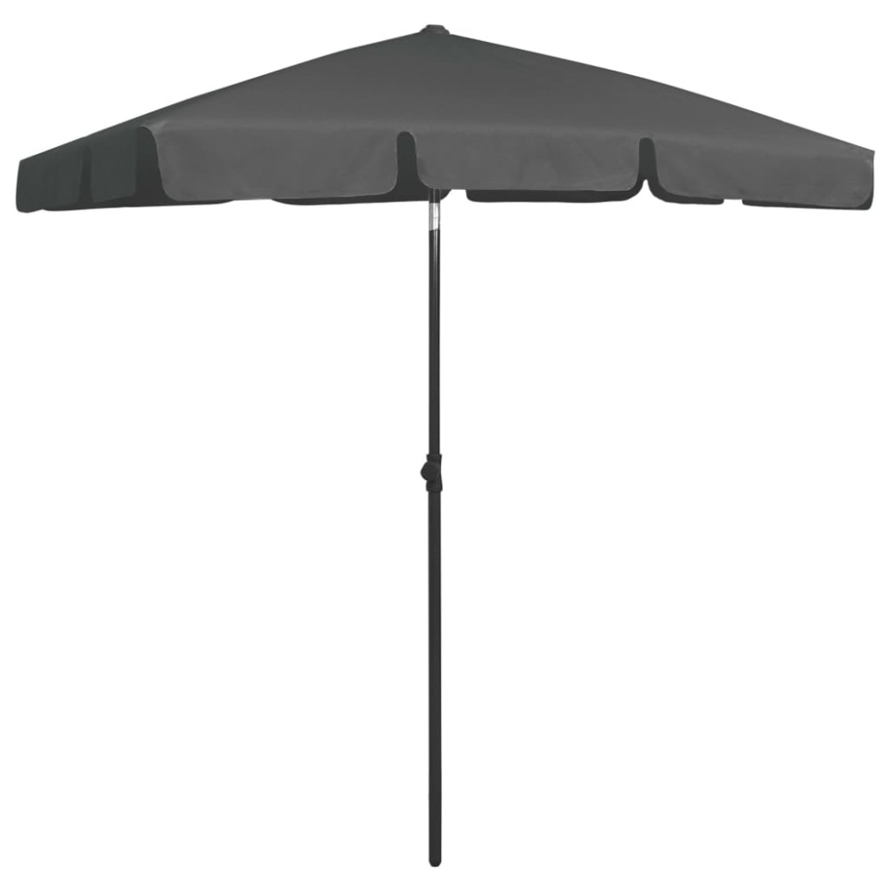 vidaXL Umbrelă de soare de plajă, antracit, 180x120 cm