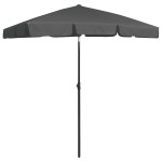 vidaXL Umbrelă de soare de plajă, antracit, 180x120 cm vidaXL Umbrelă de soare de plajă, antracit, 180x120 cm