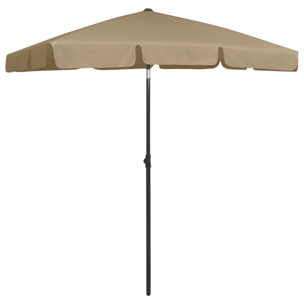vidaXL Umbrelă de soare de plajă, taupe, 180x120 cm