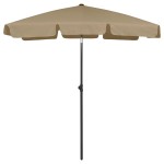 vidaXL Umbrelă de soare de plajă, taupe, 180x120 cm vidaXL Umbrelă de soare de plajă, taupe, 180x120 cm