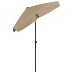 vidaXL Umbrelă de soare de plajă, taupe, 180x120 cm vidaXL Umbrelă de soare de plajă, taupe, 180x120 cm