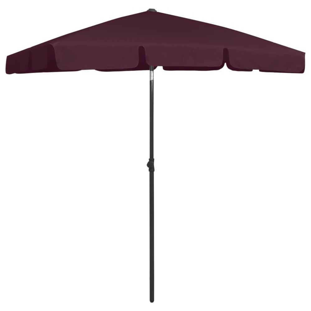 vidaXL Umbrelă de soare de plajă, roșu bordo, 180x120 cm