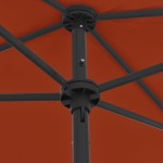 vidaXL Umbrelă de soare de plajă, cărămiziu, 180x120 cm