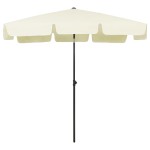 vidaXL Umbrelă de soare de plajă, galben nisipiu, 200x125 cm vidaXL Umbrelă de soare de plajă, galben nisipiu, 200x125 cm
