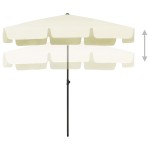vidaXL Umbrelă de soare de plajă, galben nisipiu, 200x125 cm vidaXL Umbrelă de soare de plajă, galben nisipiu, 200x125 cm
