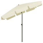 vidaXL Umbrelă de soare de plajă, galben nisipiu, 200x125 cm vidaXL Umbrelă de soare de plajă, galben nisipiu, 200x125 cm