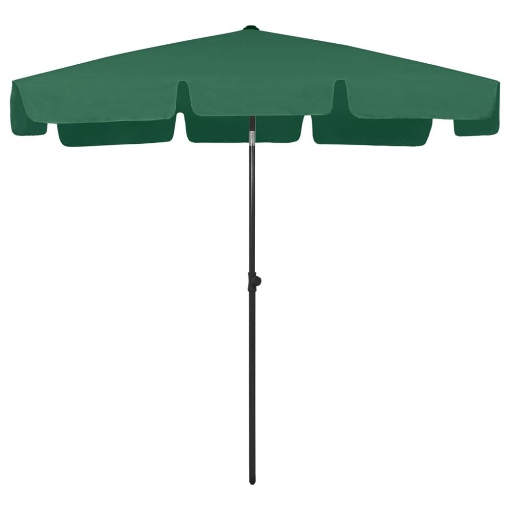vidaXL Umbrelă de soare de plajă, verde, 200x125 cm