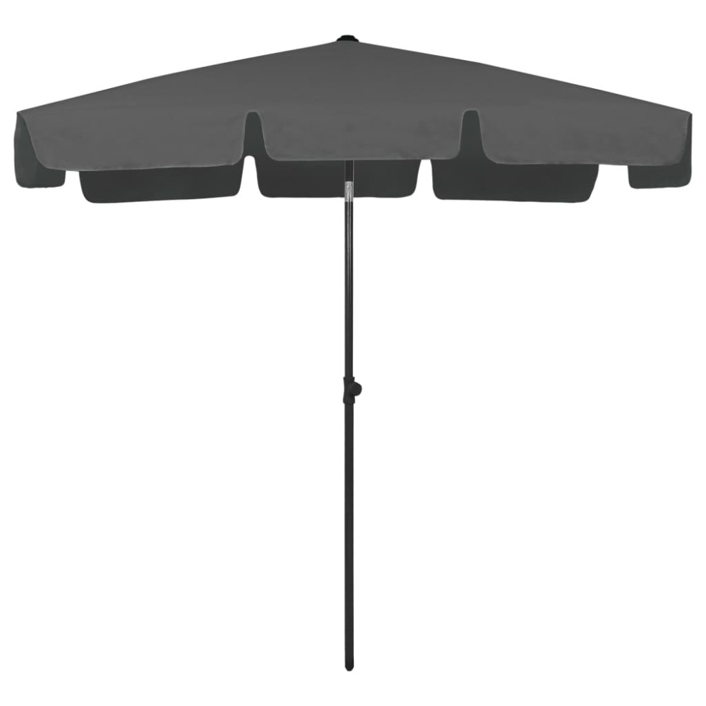 vidaXL Umbrelă de soare de plajă, antracit, 200x125 cm