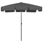 vidaXL Umbrelă de soare de plajă, antracit, 200x125 cm