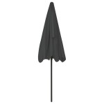 vidaXL Umbrelă de soare de plajă, antracit, 200x125 cm