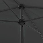 vidaXL Umbrelă de soare de plajă, antracit, 200x125 cm