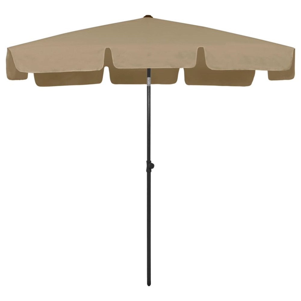 vidaXL Umbrelă de soare de plajă, taupe, 200x125 cm