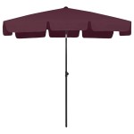 vidaXL Umbrelă de soare de plajă, roșu bordo, 200x125 cm vidaXL Umbrelă de soare de plajă, roșu bordo, 200x125 cm