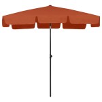 vidaXL Umbrelă de soare de plajă, cărămiziu, 200x125 cm
