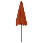 vidaXL Umbrelă de soare de plajă, cărămiziu, 200x125 cm