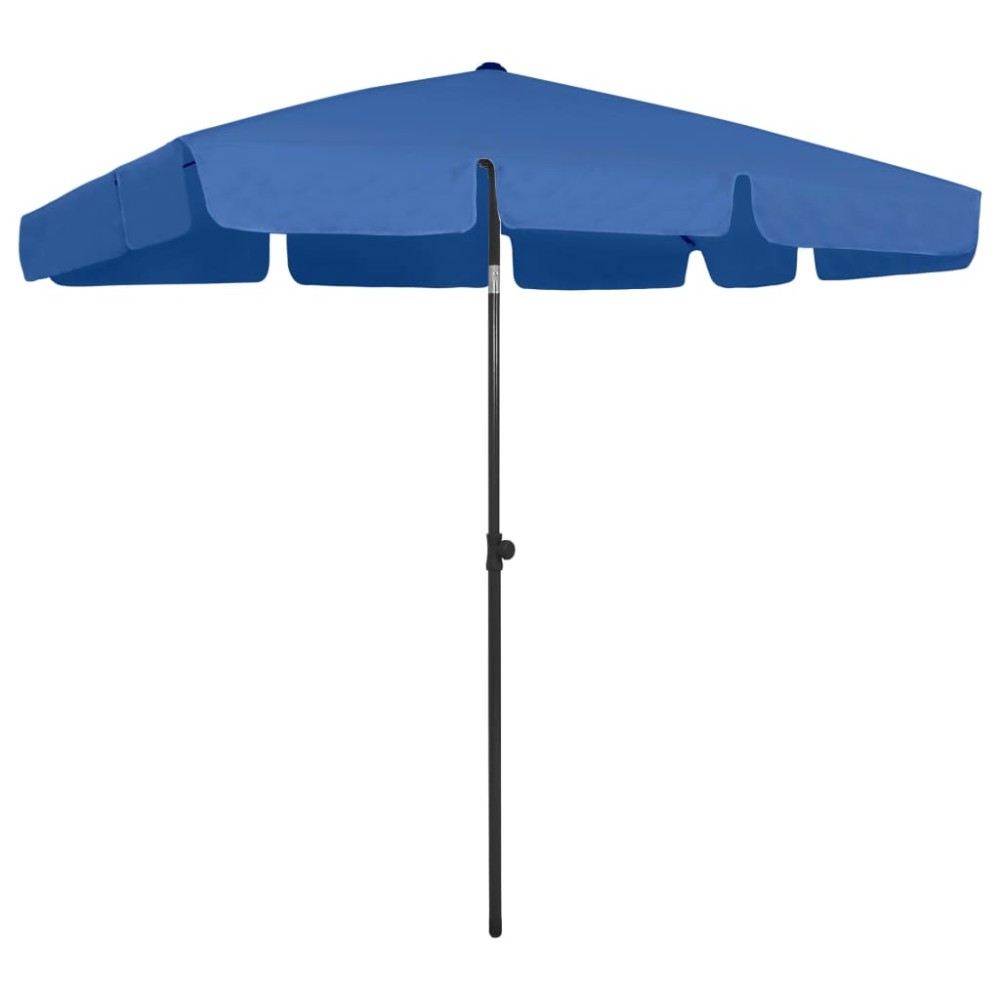 vidaXL Umbrelă de soare de plajă, albastru azuriu, 200x125 cm