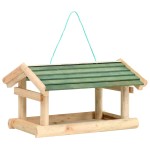 vidaXL Hrănitor de păsări, 35x29,5x21 cm, lemn masiv vidaXL Hrănitor de păsări, 35x29,5x21 cm, lemn masiv