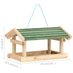 vidaXL Hrănitor de păsări, 35x29,5x21 cm, lemn masiv vidaXL Hrănitor de păsări, 35x29,5x21 cm, lemn masiv