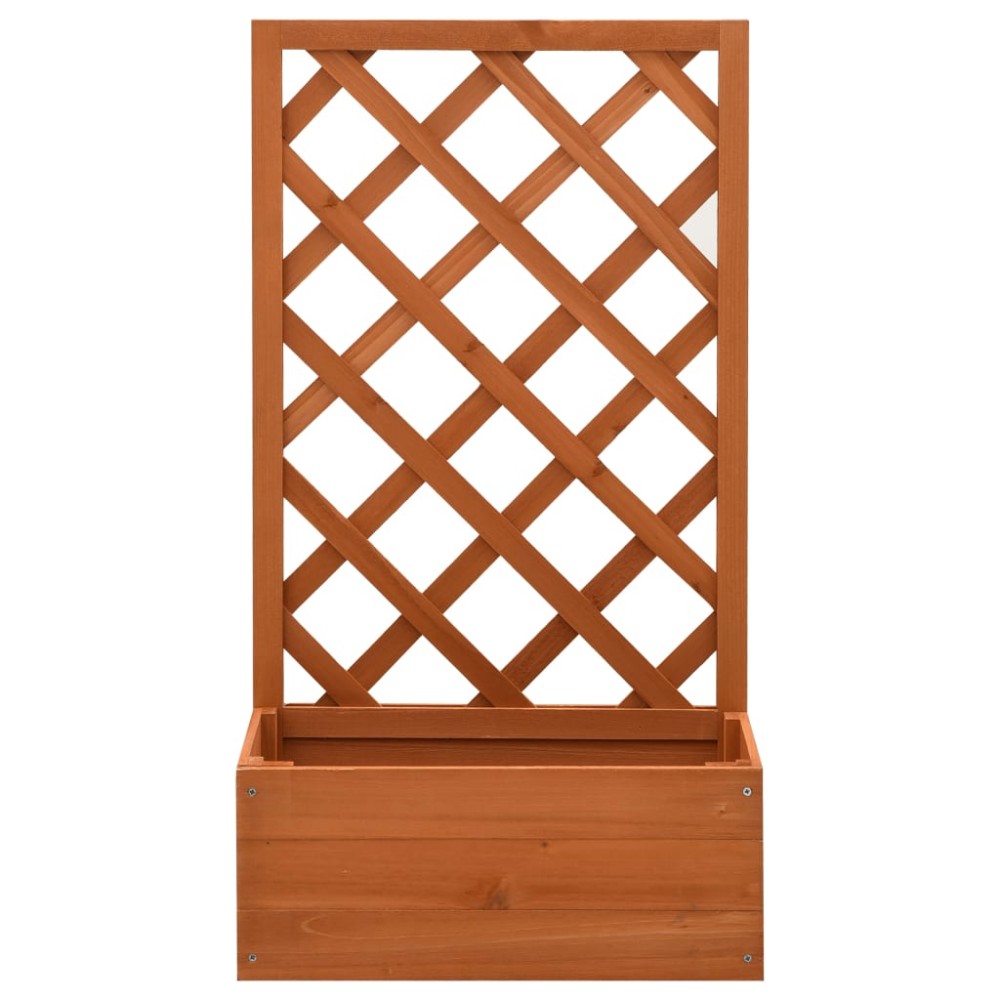vidaXL Jardinieră cu spalier, portocaliu, 50x25x90 cm, lemn masiv brad