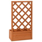 vidaXL Jardinieră cu spalier, portocaliu, 50x25x90 cm, lemn masiv brad