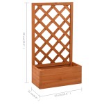vidaXL Jardinieră cu spalier, portocaliu, 50x25x90 cm, lemn masiv brad