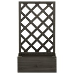 vidaXL Jardinieră cu spalier de grădină, gri, 50x25x90 cm, lemn brad