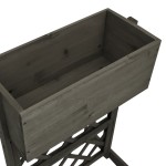 vidaXL Jardinieră cu spalier, gri, 45x30x74 cm, lemn masiv de brad
