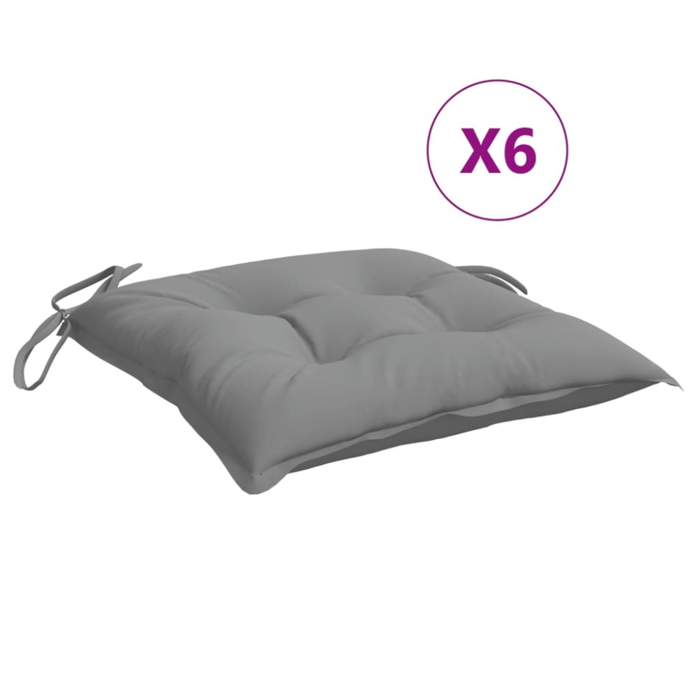 vidaXL Perne de scaun, 6 buc., gri, 40x40x7 cm, textil oxford