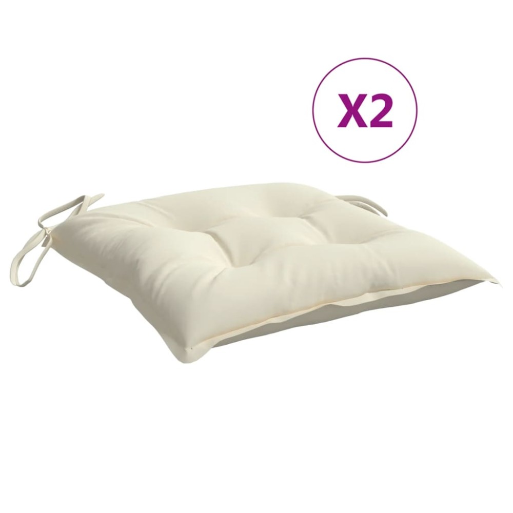 vidaXL Perne de scaun, 2 buc., alb crem, 40x40x7 cm, textil oxford
