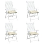 vidaXL Perne de scaun, 4 buc., alb crem, 40x40x7 cm, textil oxford vidaXL Perne de scaun, 4 buc., alb crem, 40x40x7 cm, textil oxford