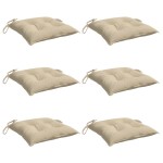 vidaXL Perne de scaun, 6 buc., bej, 40x40x7 cm, textil oxford vidaXL Perne de scaun, 6 buc., bej, 40x40x7 cm, textil oxford