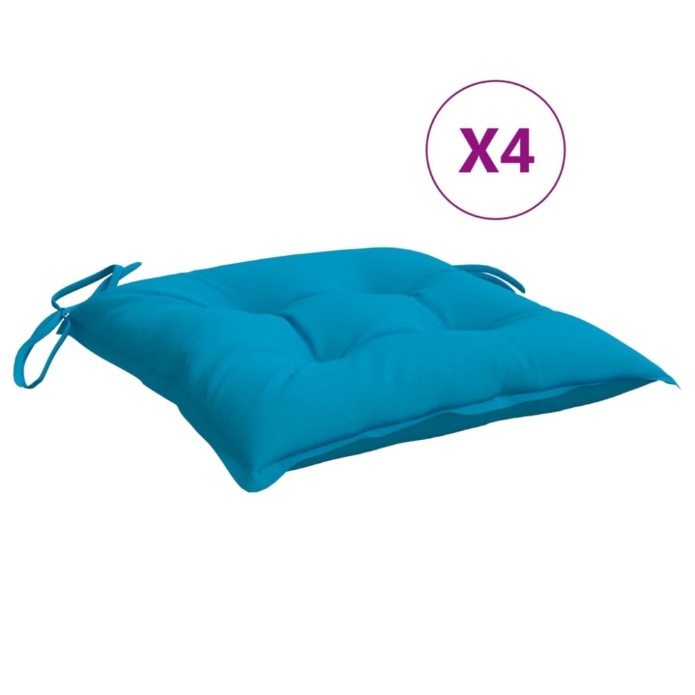 vidaXL Perne de scaun 4 buc. albastru deschis 40x40x7 cm textil oxford