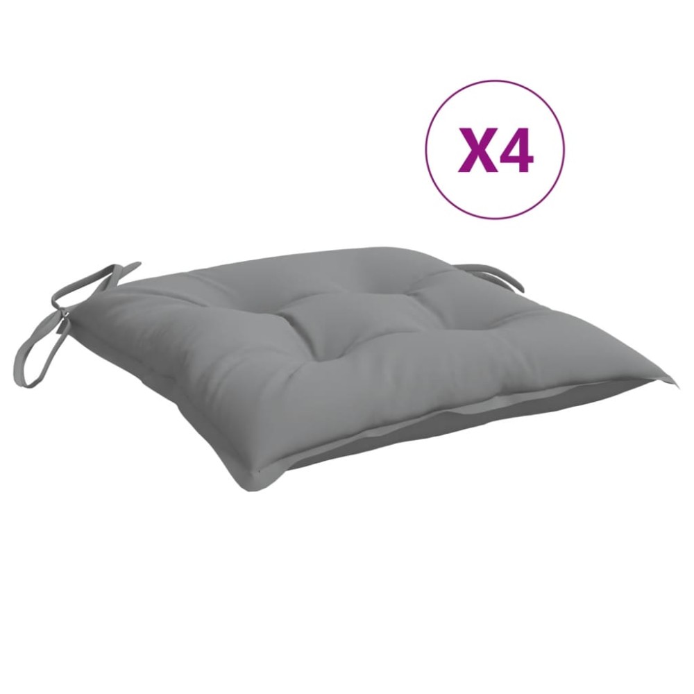 vidaXL Perne de scaun, 4 buc., gri, 50x50x7 cm, textil oxford