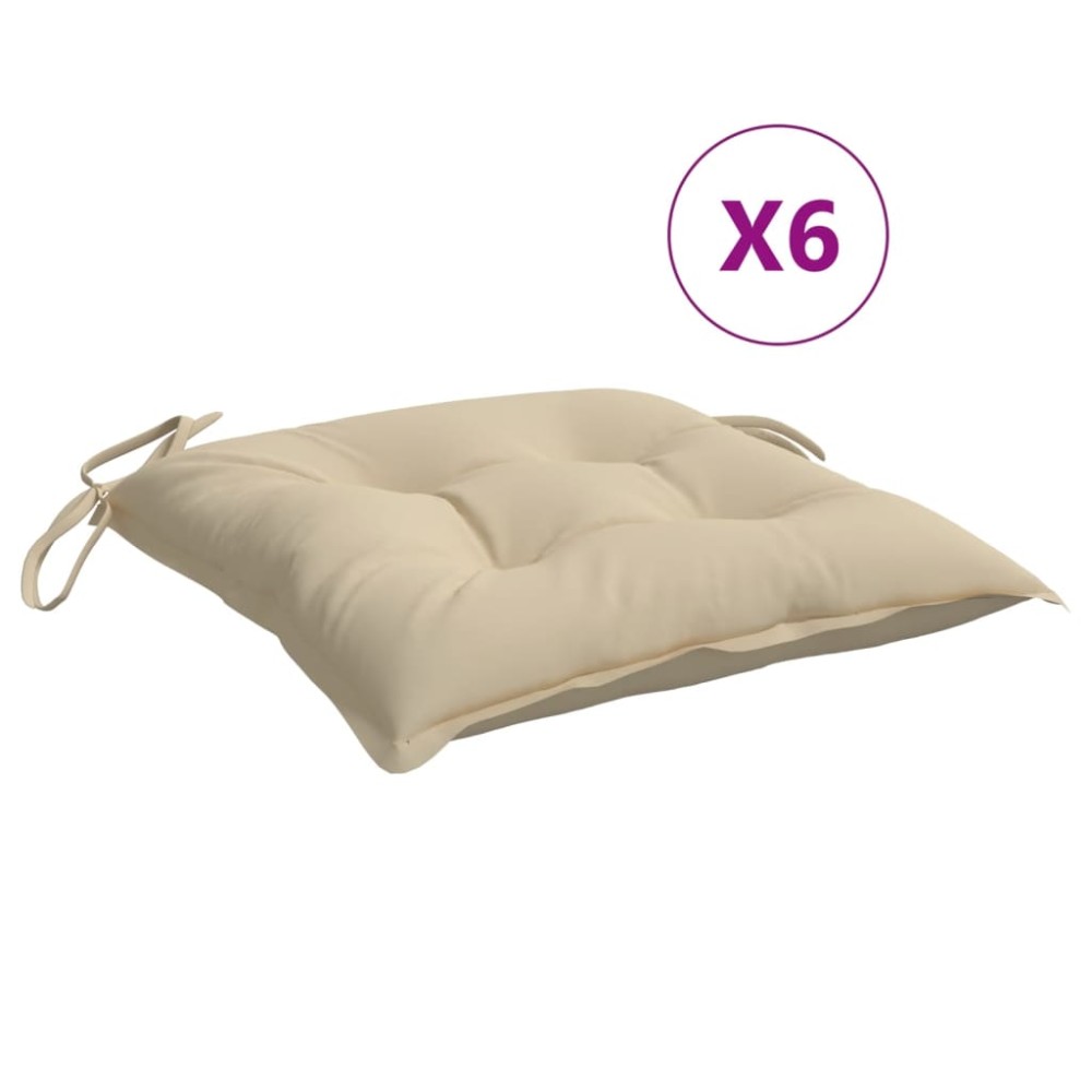 vidaXL Perne de scaun, 6 buc., bej, 50x50x7 cm, textil oxford