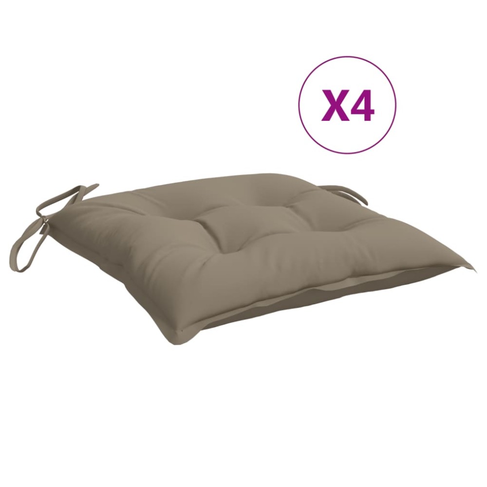 vidaXL Perne de scaun, 4 buc., gri taupe, 50x50x7 cm, textil oxford