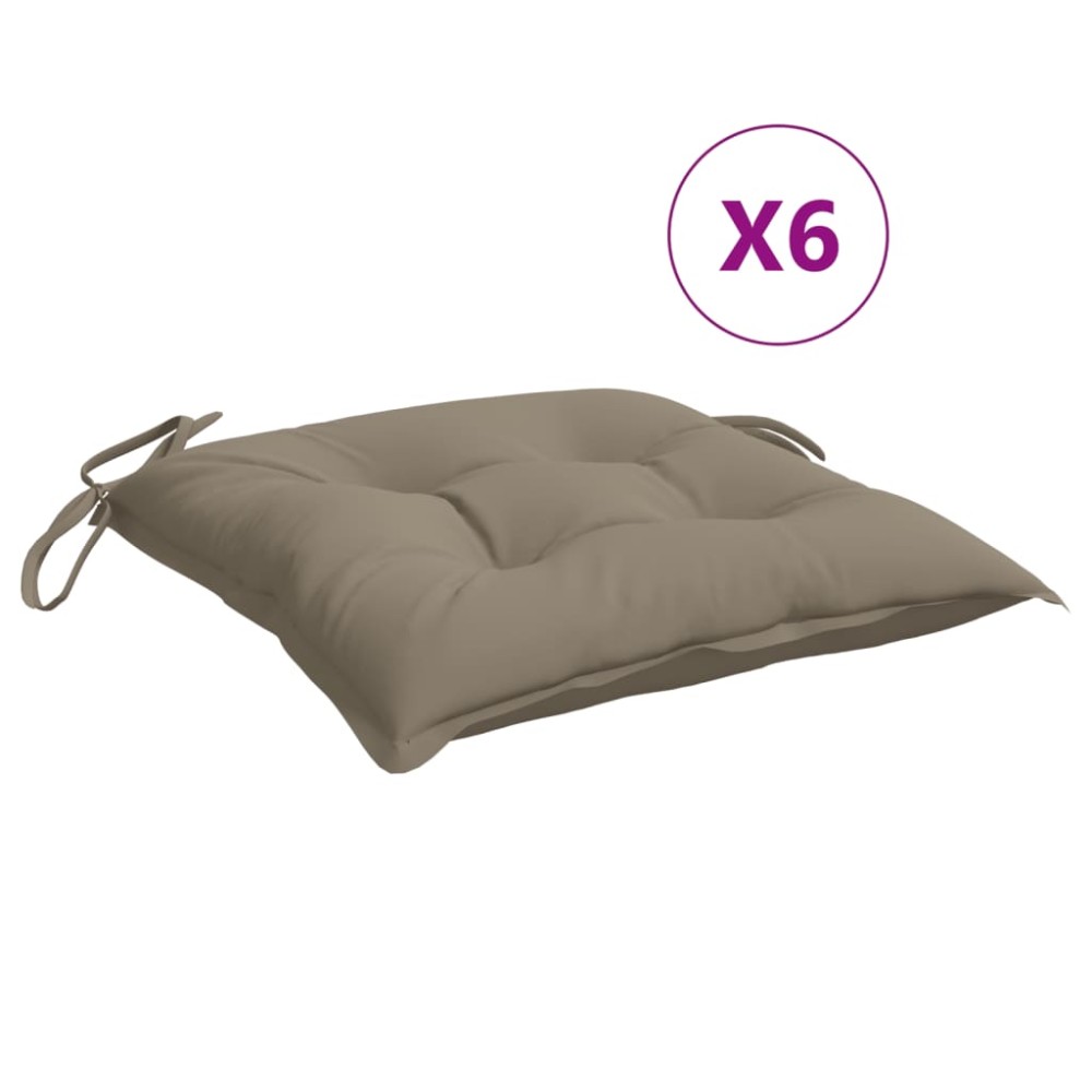 vidaXL Perne de scaun, 6 buc., gri taupe, 50x50x7 cm, textil oxford
