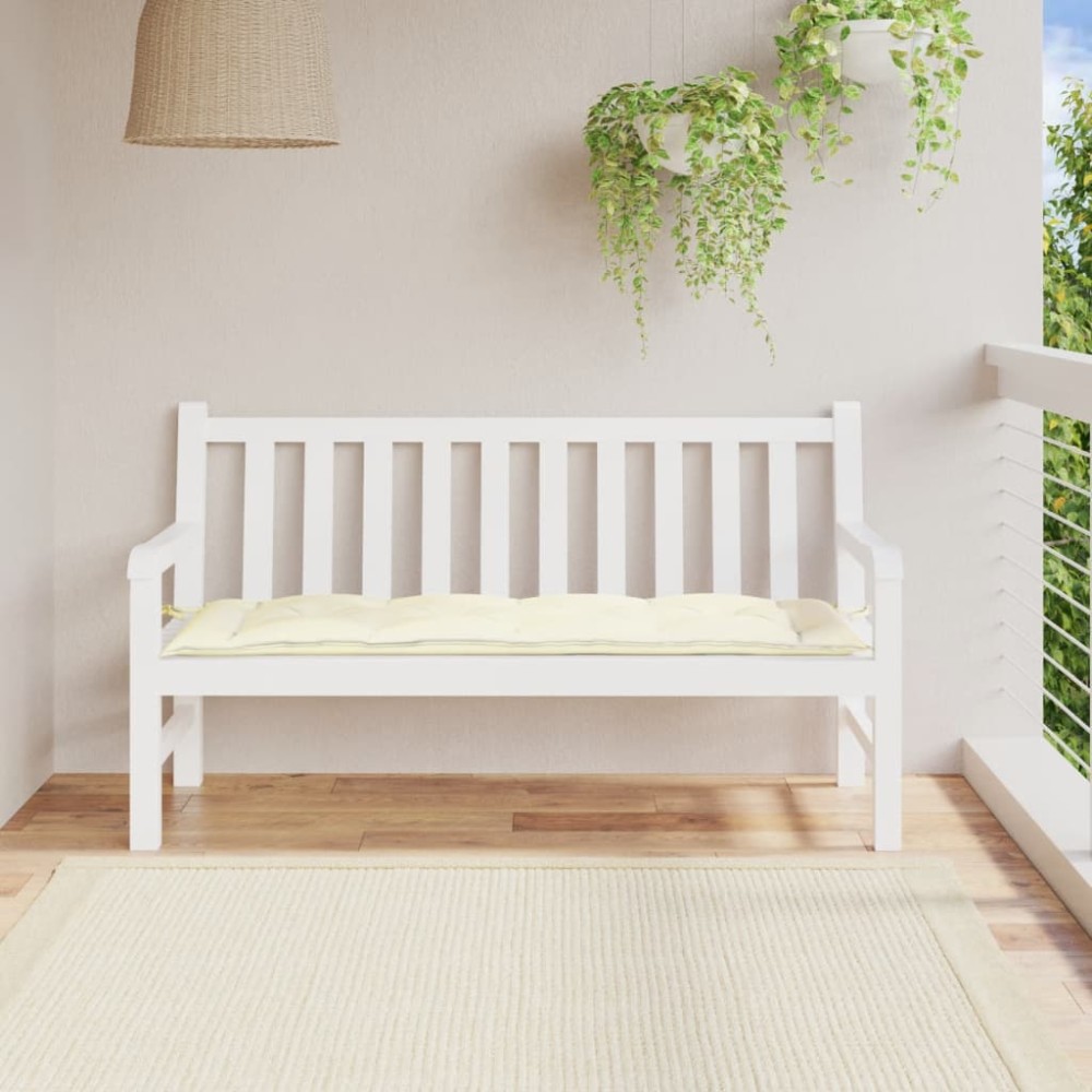 vidaXL Pernă bancă de grădină, alb crem, 150x50x7 cm, textil oxford