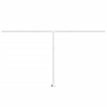 vidaXL Set stâlp pentru copertină, alb, 450x245 cm, fier