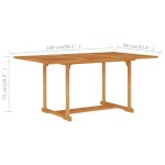 vidaXL Masă de grădină, 150x90x75 cm, lemn masiv de tec vidaXL Masă de grădină, 150x90x75 cm, lemn masiv de tec