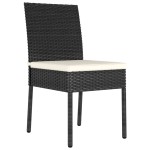 vidaXL Scaune de masă pentru grădină, 4 buc., negru, poliratan vidaXL Scaune de masă pentru grădină, 4 buc., negru, poliratan