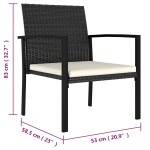 vidaXL Scaune de masă pentru grădină, 4 buc., negru, poliratan vidaXL Scaune de masă pentru grădină, 4 buc., negru, poliratan