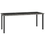 vidaXL Masă de grădină, gri, 180 x 70 x 73 cm, poliratan vidaXL Masă de grădină, gri, 180 x 70 x 73 cm, poliratan