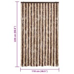 vidaXL Perdea insecte, bej și maro deschis, 118 x 220 cm, chenille vidaXL Perdea insecte, bej și maro deschis, 118 x 220 cm, chenille