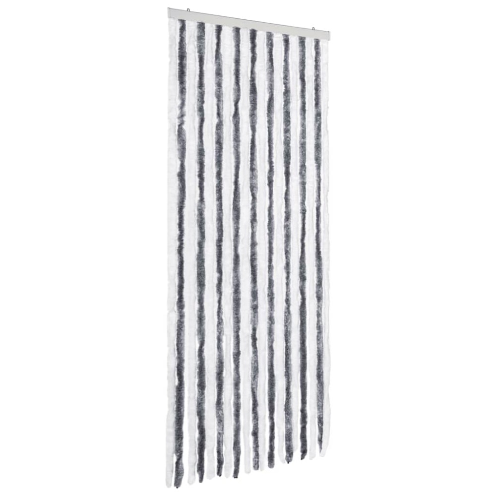 vidaXL Perdea pentru insecte, gri și alb, 56x200 cm, Chenille