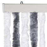 vidaXL Perdea pentru insecte, gri și alb, 56x200 cm, Chenille vidaXL Perdea pentru insecte, gri și alb, 56x200 cm, Chenille