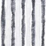 vidaXL Perdea pentru insecte, gri și alb, 56x200 cm, Chenille vidaXL Perdea pentru insecte, gri și alb, 56x200 cm, Chenille