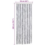 vidaXL Perdea pentru insecte, gri și alb, 56x200 cm, Chenille vidaXL Perdea pentru insecte, gri și alb, 56x200 cm, Chenille