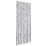 vidaXL Perdea pentru insecte, gri și alb, 90 x 200 cm, chenille vidaXL Perdea pentru insecte, gri și alb, 90 x 200 cm, chenille